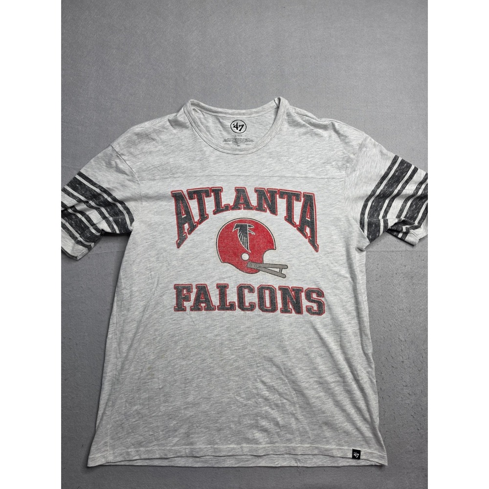 '47 Atlanta Falcons Football Shirt Men's Large Gray Graphic Cotton Performance